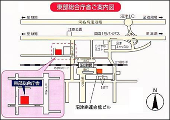 地図：東部総合庁舎案内