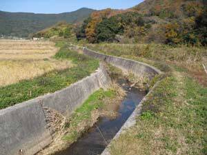 写真:ため池の水源となる水路