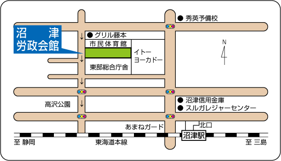 地図：沼津労政会館周辺