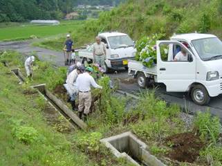 写真:地元農家のあじさい植樹