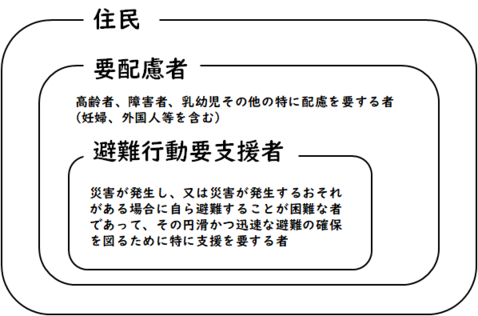 説明図:要配慮者と避難行動要支援者の概念