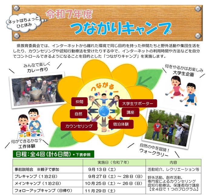 写真：令和7年度つながりキャンプチラシ