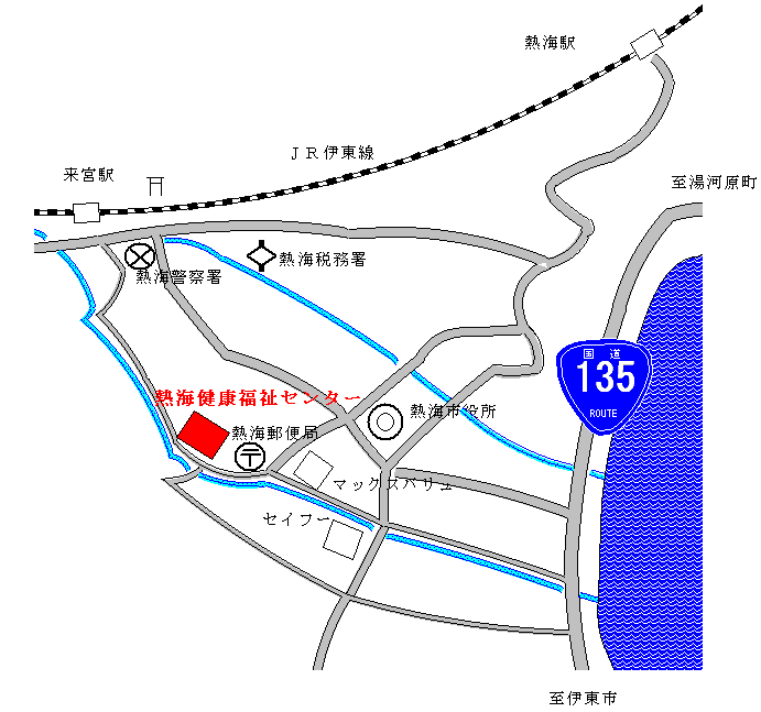 熱海健康福祉センターまでの案内図です。