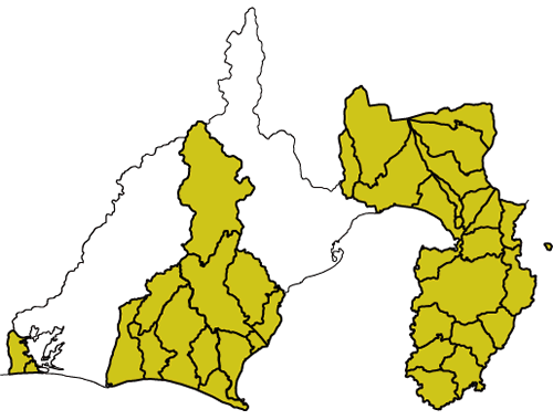 地図：静岡県精神保健福祉センター管内図