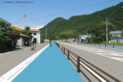 イラスト:下香貫地区完成予想図1(自転車道)
