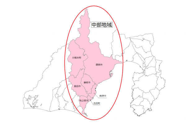 中部地域局管内地図