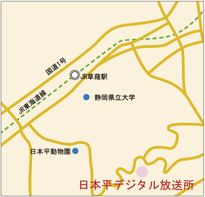 地図:日本平デジタル放送所案内図