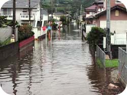 写真:青野地区の浸水状況