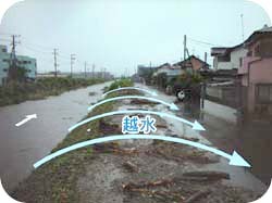 写真:高橋川の越水