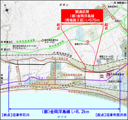 地図：都市計画道路金岡浮島線