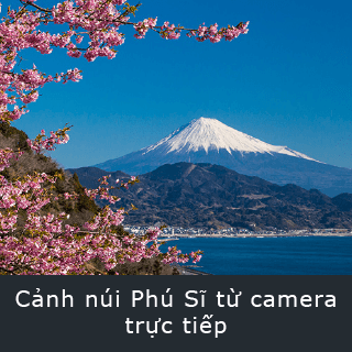 Cảnh núi Phú Sĩ từ camera trực tiếp