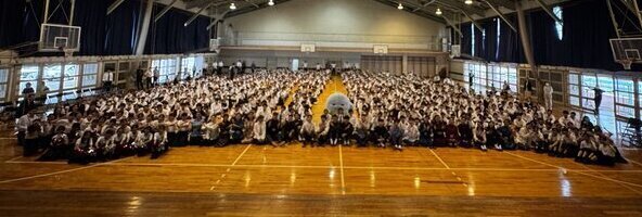 清水南高校での集合写真