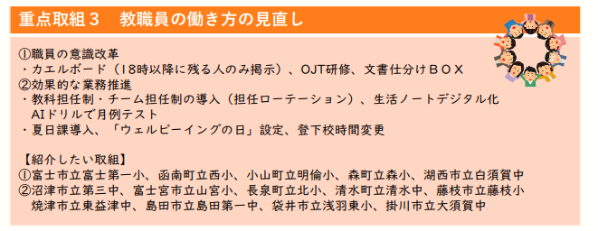 教職員の働き方の見直しです。