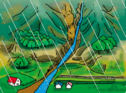 土石流アニメーション