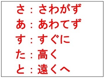 さわがず、あせらず、すぐに、高く、遠くへ