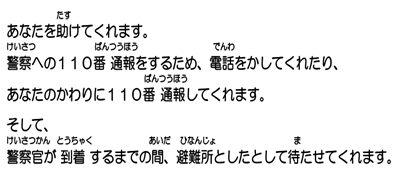 イラスト：かけこんだらどんなことをしてくれるの？