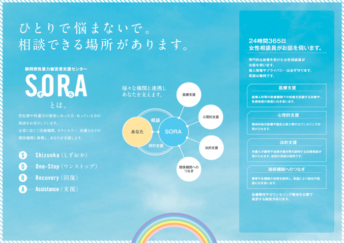 イラスト：性暴力被害者支援センターSORAの案内