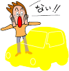 イラスト:自動車が盗まれて驚いている