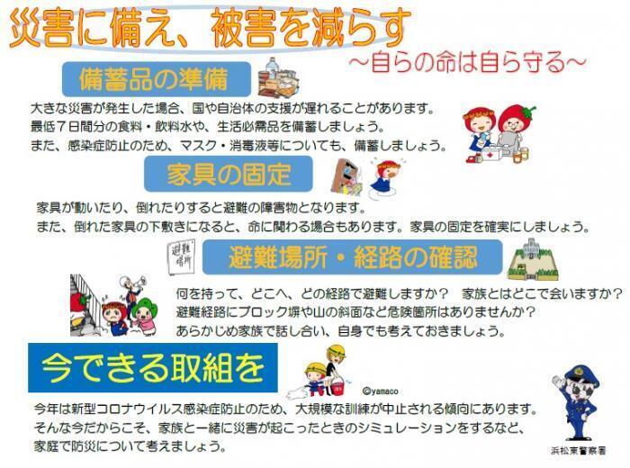 チラシ：災害に備え、被害を減らす