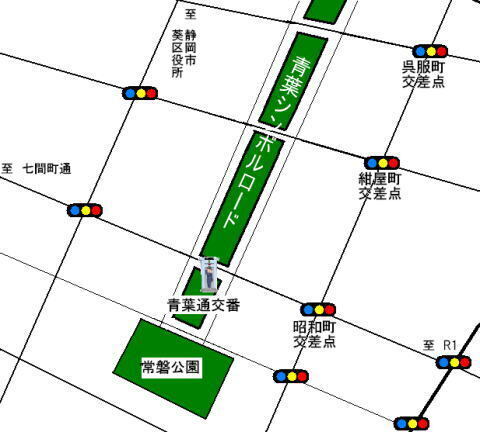 地図：青葉通交番管内