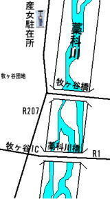 地図：産女駐在所管内