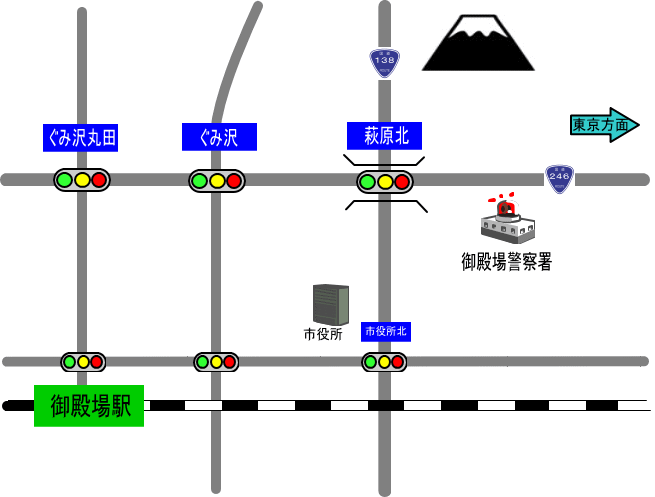 地図：御殿場警察署