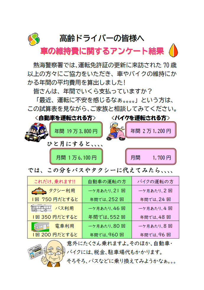 チラシ：高齢ドライバーの皆様へ（表面）