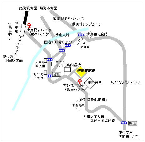 地図：伊東警察署周辺