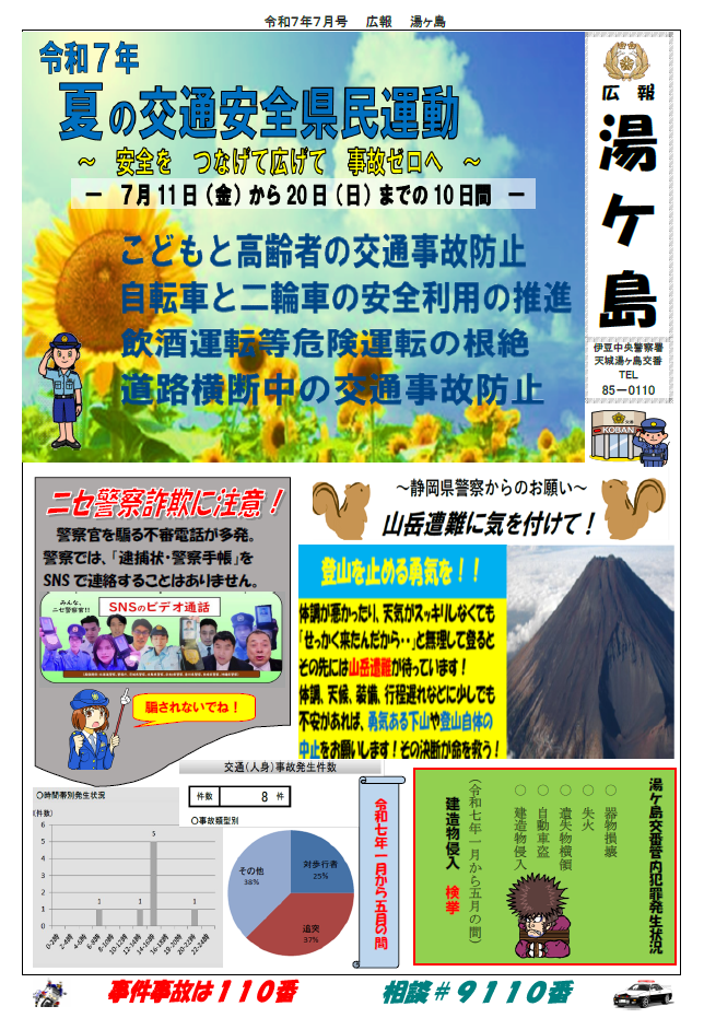 チラシの写真：天城湯ヶ島交番だより