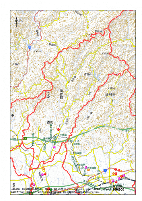 地図：周智郡森町
