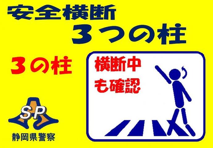 イラスト：安全横断3つの柱　3の柱　横断中も確認