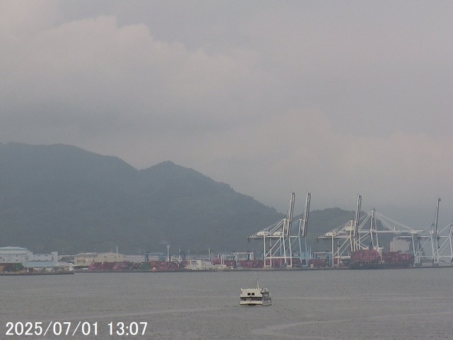 Mt. Fuji seen from Shimizu. 