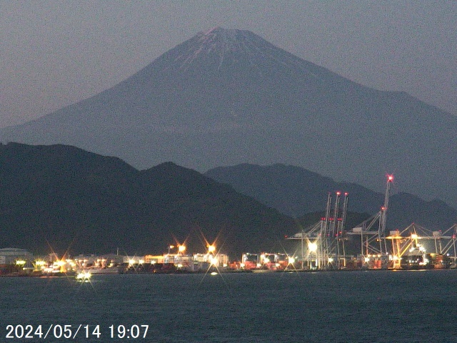 Mt. Fuji seen from Shimizu. 